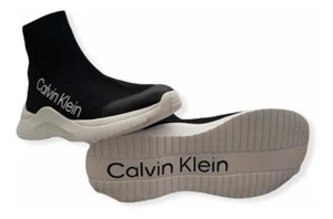CALVIN KLEIN Women's Size 6.5, 7, 8, 8.5 Black White Running Boots Sneakers - Picture 1 of 5