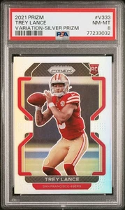 2021 Panini Prizm #V333 Trey Lance Variation-Silver Prizm PSA 8 - Picture 1 of 2