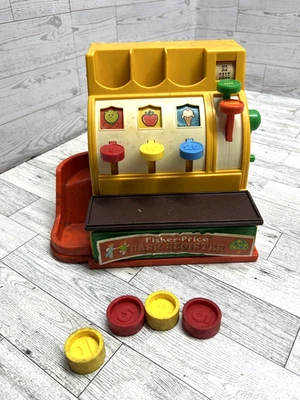 Caja registradora Fisher Price 1974 vintage con monedas funciona Foto 1 de 4