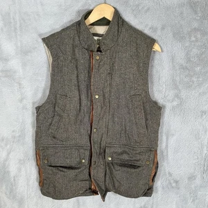 Orvis Tweed Hunting Shooting Vest Gilet Mens Medium Wool Herringbone - Picture 1 of 12