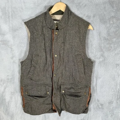 Orvis Tweed Hunting Shooting Vest Gilet Mens Medium Wool Herringbone - Image 1 of 4