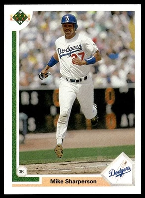 1991 Upper Deck Mike Sharperson Los Angeles Dodgers #598 - Image 1 of 2