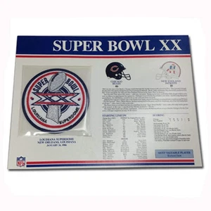 1986 NFL Super Bowl 20 XX Patch Chicago Bears New England Patriots Willabee & Wa - Picture 1 of 1