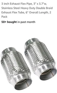 3 inch Exhaust Flex Pipe, 3" x 3.7"w, Stainless Steel Heavy Duty Double Braid... - Bild 1 von 7