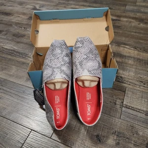 Toms donna taglia 7 ciottoli stampa serpente scamosciato Alpargata nuovo con scatola Shlf - Foto 1 di 9