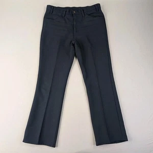 Vintage 90s Levis Pants Adult 34x30 Navy Dacron Polyester 517 Bootcut USA Made - Picture 1 of 14