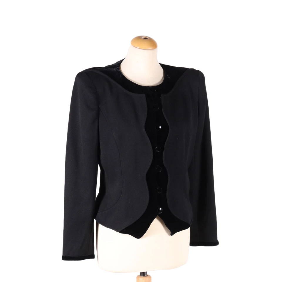 Jaqueta feminina Ungaro vintage lã veludo 1980 - 1989 França - Imagem 1 de 4