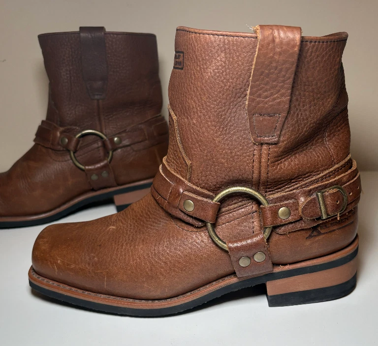 XELEMENT Mujer BOTINES MOTO CUERO MARRÓN | Talla 8.5 Foto 1 de 4