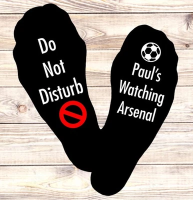 NERDYPUD Personalised Arsenal Do Not Disturb Mens Socks Gift Present Football Soccer
