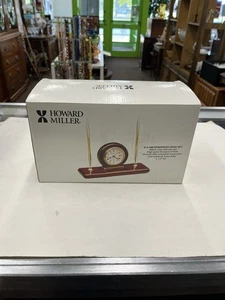 (NEW IN BOX) Howard Miller 613-588 Rosewood Desk Set - Alarm Clock with Pen Set - Picture 1 of 6