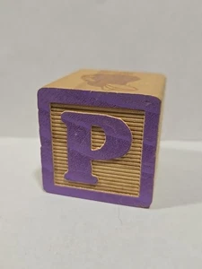 Buchstabe P Holz Alphabet Block Ersatz Handwerk 1,5" Vintage - Bild 1 von 6