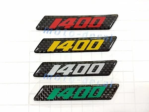 New 1400 Real Carbon Fiber For ZZR 1400 Emblem 3D Decal Fairing Tank Stickers - Picture 1 of 16
