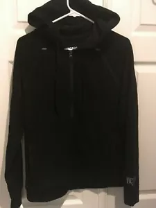 Victoria Secret Sport Womens XS VSX Black Full Zip Front Hoodie Bling Glitter - Picture 1 of 5