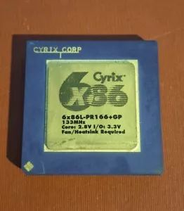 TESTED CPU CYRIX 6X86L PR166 133 MHZ SOCKET 7 PROCESSORE RETRO PC DOS GOLD - Foto 1 di 2