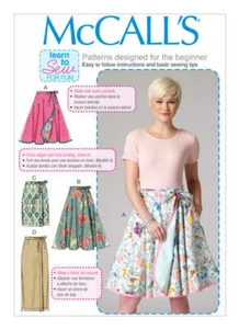 McCall's Sewing Pattern 7129 Misses 8-16 Easy Wrap Skirts Flared or Fitted Skirt - Picture 1 of 9