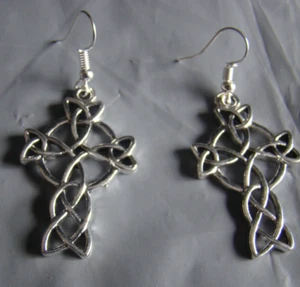 celtic cross earings on silver hooks "Sale" - Picture 1 of 2