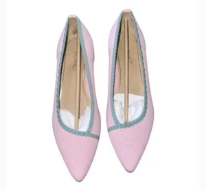 NEW Vionic Cameo Pink Knit Dahlia Pointy Toe Flats Women's Size 8 - Picture 1 of 9