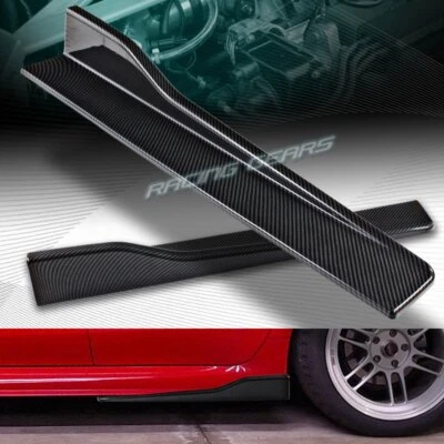 2 PIEZAS DIFUSOR DE ALAS DIVISORES BASCULANTES FALDA LATERAL ASPECTO CARBONO UNIVERSAL 23.5"X4" Foto 1 de 4