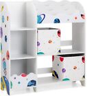 Kids Storage Unit, Toy and Book Organizer with 5 Shelves, 2 Boxes, 3 Slots