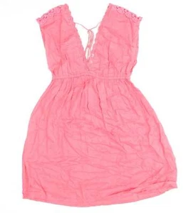 Accessorize Womens Pink Viscose Blend Size S V-Neck Tie - Picture 1 of 12