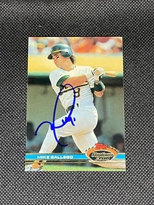 Mike Gallego Oakland Athletics Signed Auto 1991 Topps Stadium Club Card #151 COA - Picture 1 of 3