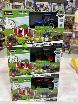 1/50 BURAGO - MASSEY FERGUSON - SET FARM CHICKEN COOP PLAY 8740S BU31681-RED - Immagine 1 di 4