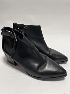 GEOX Respira Ankle Boots Black Leather Women’s Size 38 - Picture 1 of 16