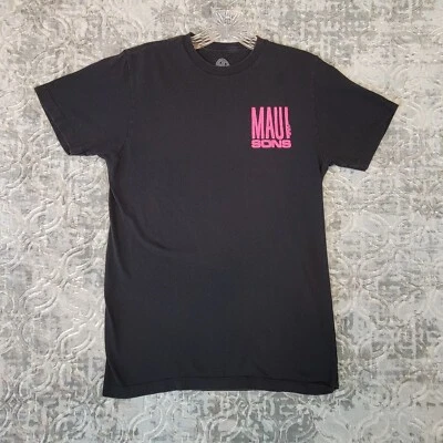 Maui and Sons Shirt Men's Small Black Shark Logo Surf Hawaii Casual Short Sleeve - Image 1 of 4