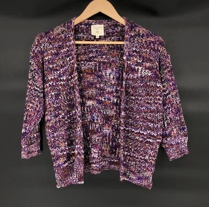 Hayden Girls Multicolor Open Front Knit Cardigan Sweater Girls M Purple Church - Picture 1 of 7