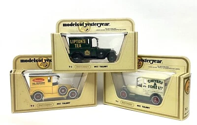THREE 1978 LESNEY Matchbox Models of Yesteryear Y-5 1927 TALBOT, MADE IN ENGLAND - Image 1 of 4