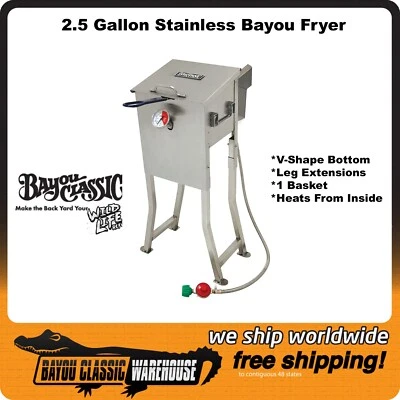 Freidora Bayou Classic 700-725 acero inoxidable 2,5 galones 1 cesta mesa Foto 1 de 4