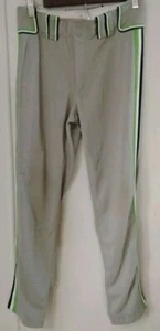 Boombah Baseball Pants Gray (Black Green White Stripe) 30 x 31 NICE! - Picture 1 of 8