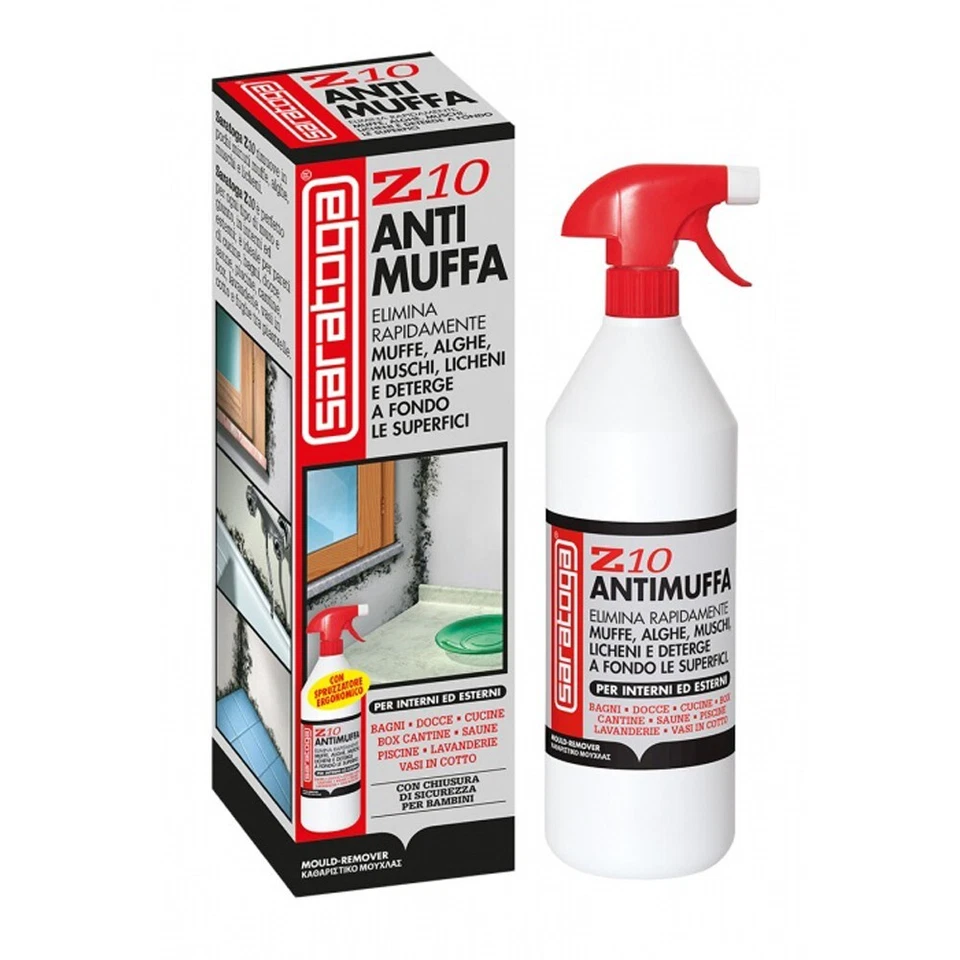 ANTIMUFFA MUFFICIDA SPRAY Z10 CONTRO MUFFE ALGHE MUSCHI LICHENI 1000ml SARATOGA - Immagine 1 di 1