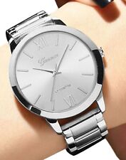 Ladies Women Quartz Wrist Watch Watches with Bracelet Strap...All Silver Edition