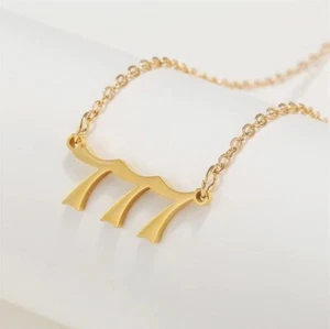 Gold 777 Angel Number Necklace, Jewelry Charms Minimalist Stainless Steel - Picture 1 of 6
