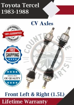 New OE Front CV Axles For 1983-1988 Toyota Tercel 1.5L Lifetime Warranty - Image 1 of 4