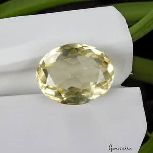 Piedra preciosa suelta sin calentar de cuarzo limón natural citrino ovalada facetada 33,20 quilates VVS - Imagen 1 de 5