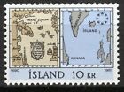 Iceland 1967, Maps on stamps, EXPO 67 Montreal VF MNH, Mi 411