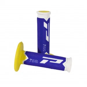 ProGrip Slim Triple Compound MX Motorbike Grips Yamaha TTR230 Blue Yellow - Picture 1 of 7
