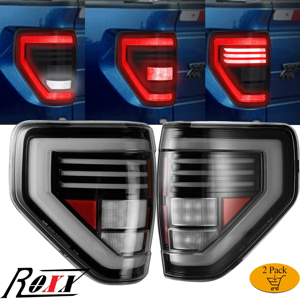Par de luces traseras LED transparentes secuenciales para camioneta Ford F150 2009-2014 Foto 1 de 4