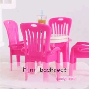 4Stück Maßstab 1:12 Puppenhaus Miniatur Sessel Stühle Backchair Kunststoff Möbel - Bild 1 von 12