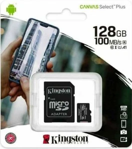 Tarjeta micro SD Kingston 128 GB original tarjeta de memoria Class10 y adaptador - Imagen 1 de 3