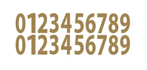 0-9 Numbers Gold Sticker Vinyl Decals CHOOSE  .5" - 12" Set Of 20 (V446) - Picture 1 of 4