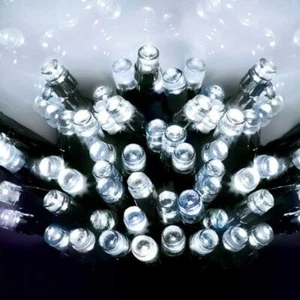 200 White LED Supabrights Christmas Lights Indoor/Outdoor Clear Cable - Picture 1 of 1