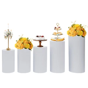 5 Stück Zylinder Sockel Kunst Dekor Ständer für Hochzeitstorte Display Säulen Sockel - Bild 1 von 7