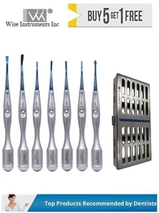 Wise Dental Elevator Accu Lux-Tome Set of 7 With Cassette (Sharp Edge & Durabili - Picture 1 of 9