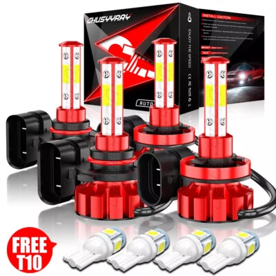 For Scion XB 2008-2015 9005 H11 6500K LED Headlight High Low Beam Bulbs - Image 1 of 4