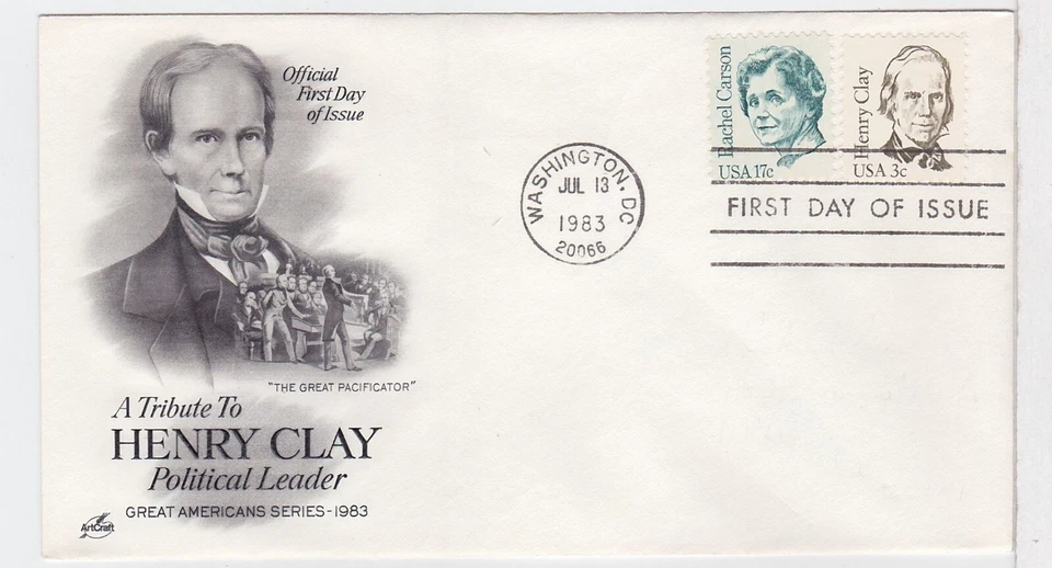 TurtlesTradingPost- Henry Clay- Great Americans - 1983 FDC #1846- Artcraft - Image 1 of 1