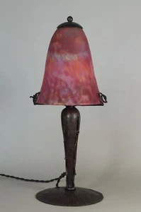 DAUM & MAYNADIER : FRENCH 1925 ART DECO LAMP wrought iron 1930 ..... muller era - Picture 1 of 11
