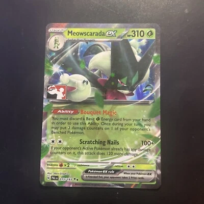 STAMPED Meowscarada Ex 015/193 NM Prize Pack Series 4 Play League Promo - Image 1 of 3